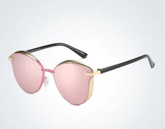 Polarized Cat Eye Sunglasses with Metal Frame (One Piece)