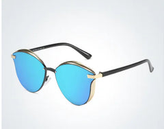 Polarized Cat Eye Sunglasses with Metal Frame (One Piece)