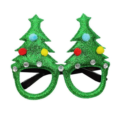 LKQBBSZ Christmas Glasses Party Decor Christmas Glitter Party Glasses Frames Xmas Costume Eyeglasses Christmas Party Eyewear for Holiday Party Supplies