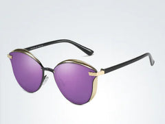 Polarized Cat Eye Sunglasses with Metal Frame (One Piece)