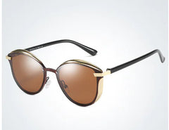 Polarized Cat Eye Sunglasses with Metal Frame (One Piece)