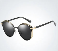 Polarized Cat Eye Sunglasses with Metal Frame (One Piece)